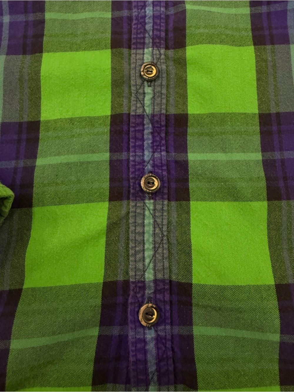 Superdry Men’s Green & Navy Plaid Button-Down Shirt - Picture 3 of 8